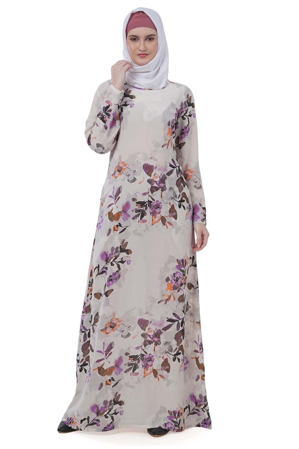 Printed Crepe Abaya AYP-614