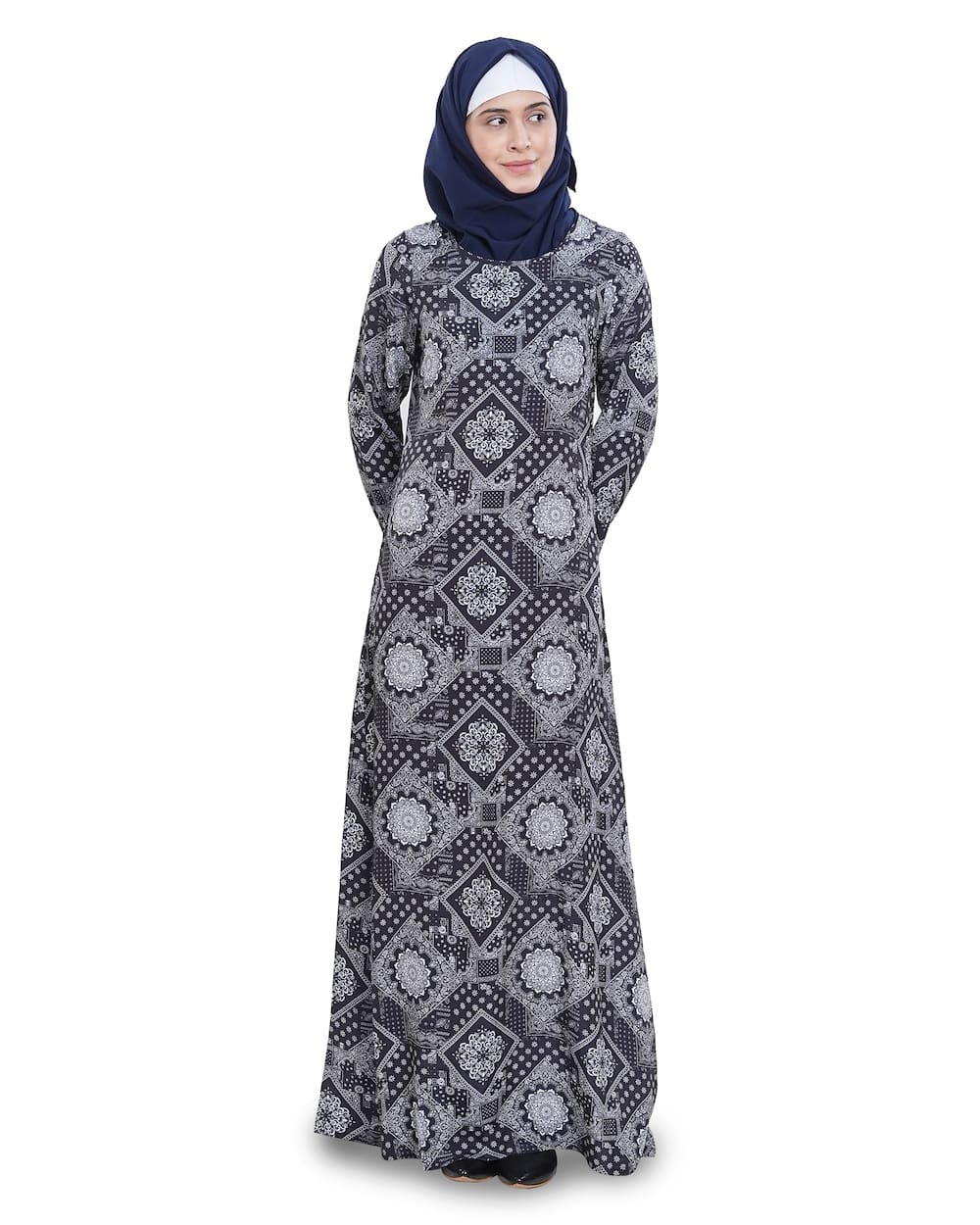 Printed Crepe Abaya AYP-618