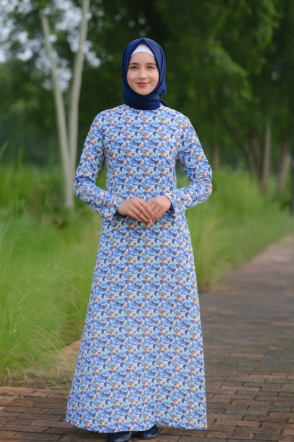 Printed Crepe Abaya AYP-619