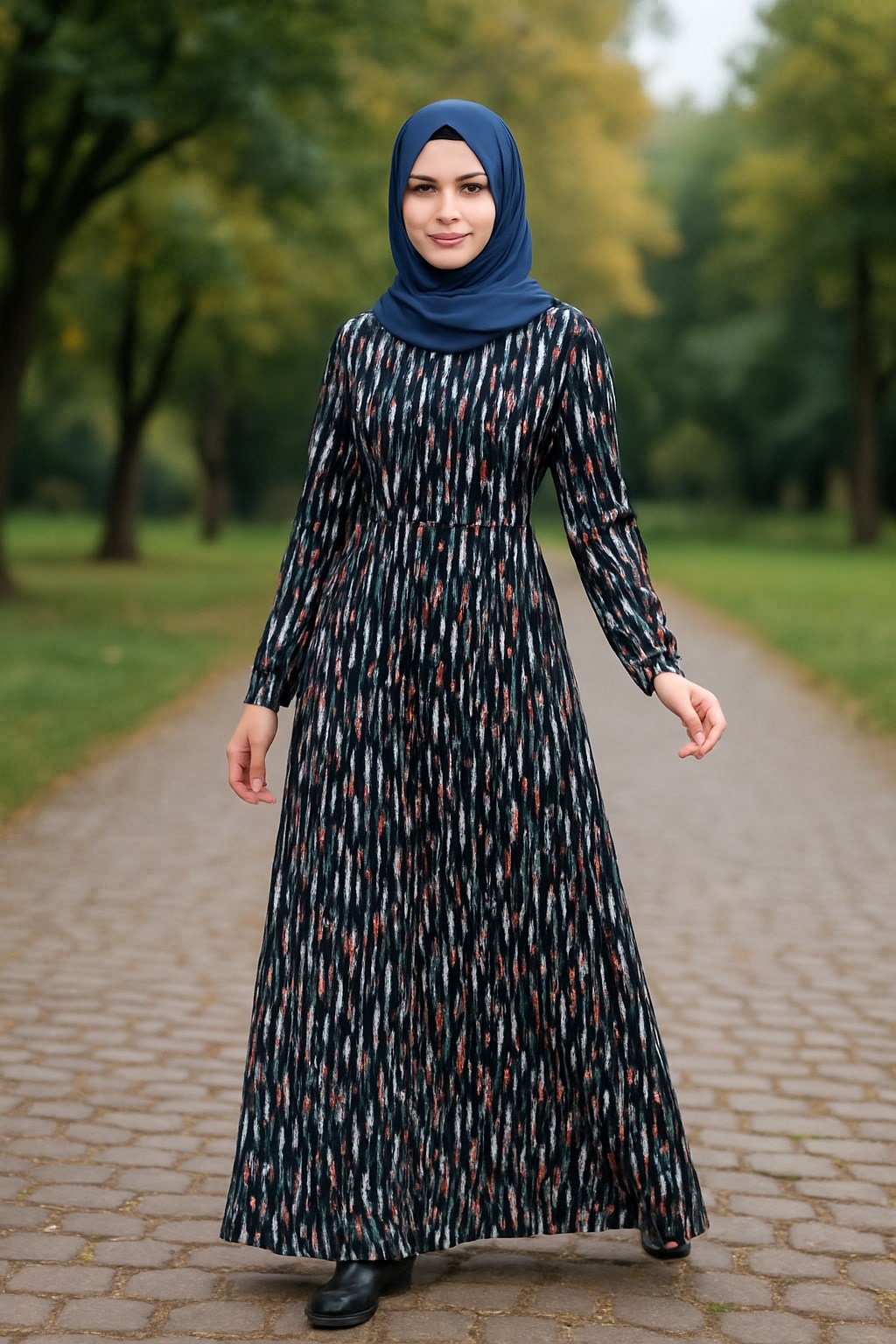 Printed Crepe Abaya AYP-626