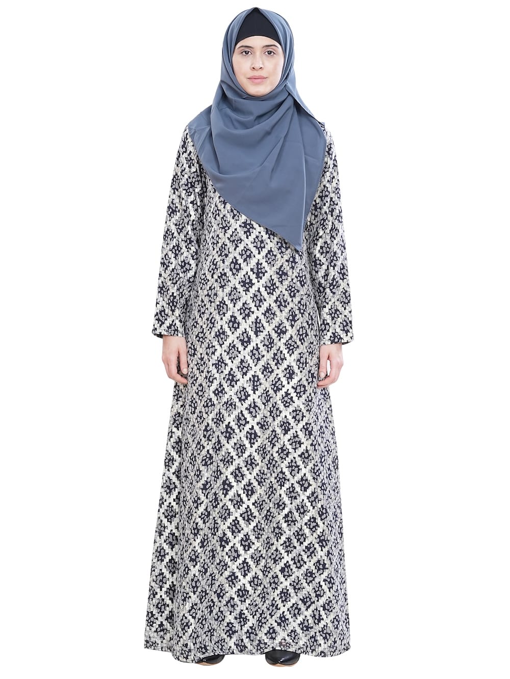 Printed Lurex Georgette Dual Layer Abaya AYG-063