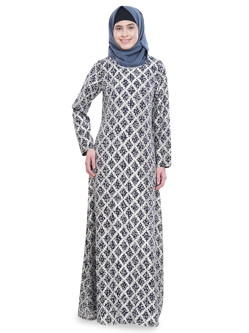 Printed Lurex Georgette Dual Layer Abaya AYG-063