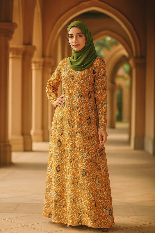 Printed Crepe Abaya AYP-629