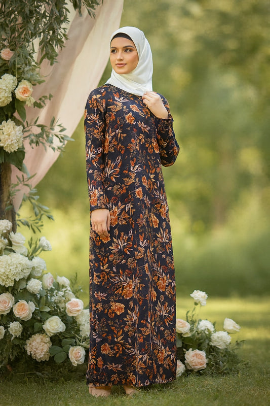 Printed Crepe Abaya AYP-633