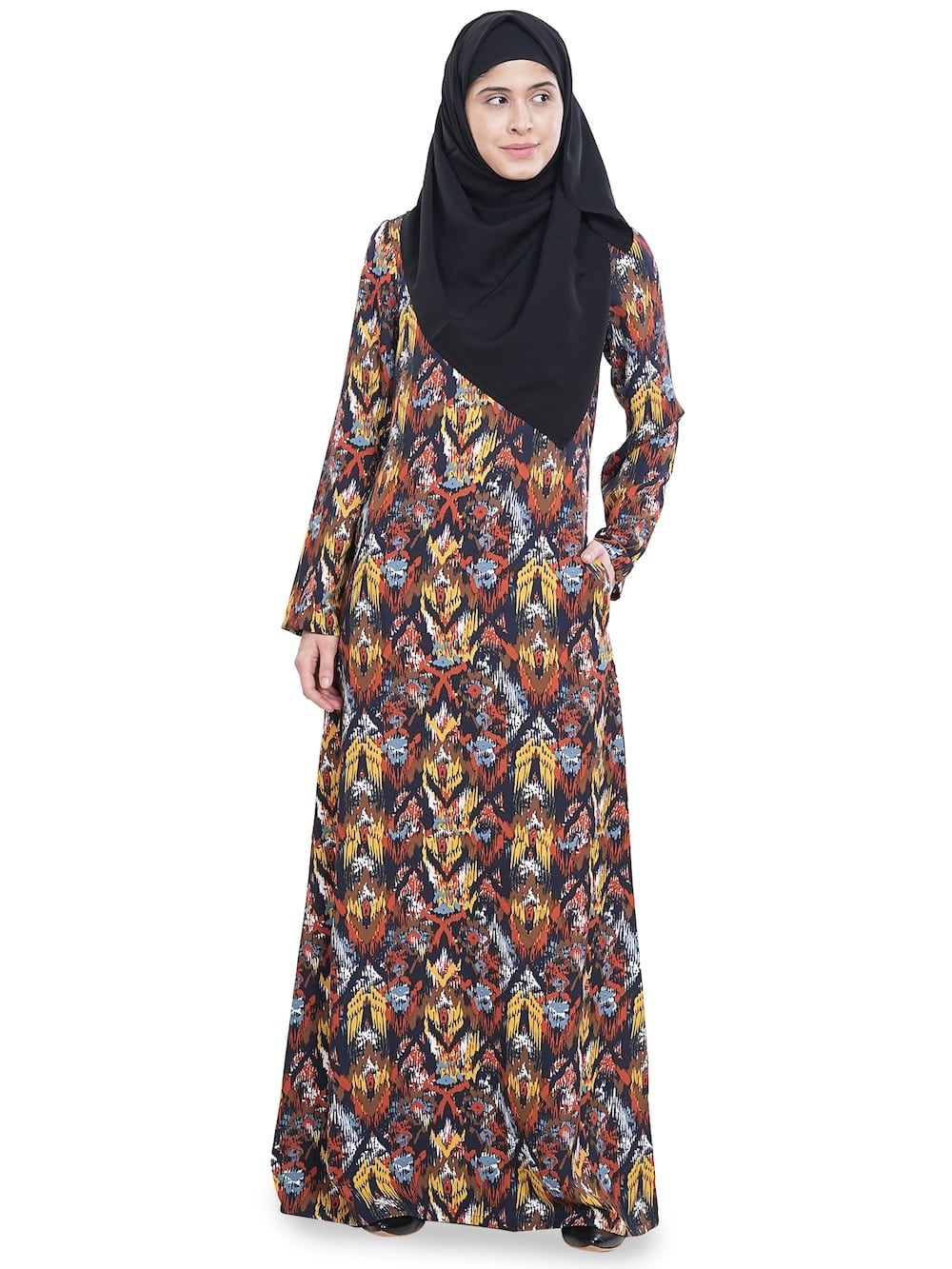 Printed Crepe Abaya AYP-635