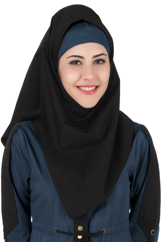 Husniya Black Cotton Hijab