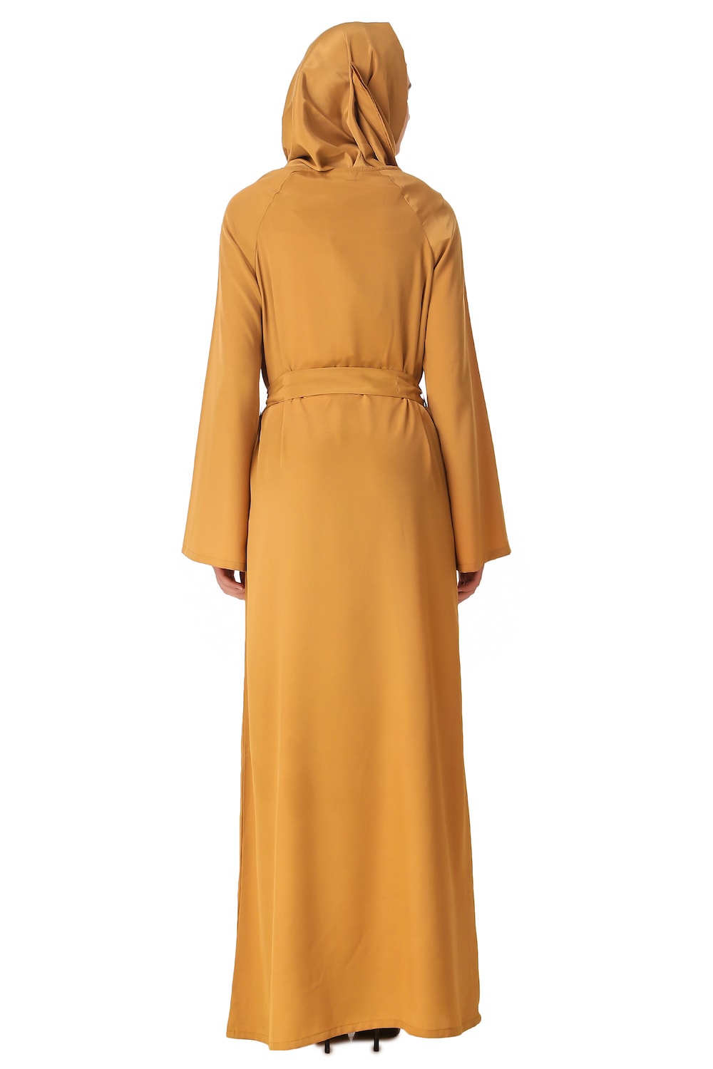 Raglan Sleeves Floral Embroidered Bottom Abaya with Waist Belt