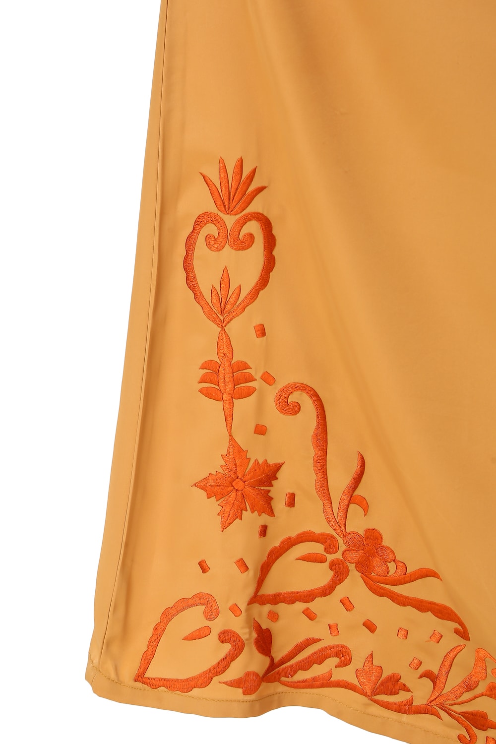 Raglan Sleeves Floral Embroidered Bottom Abaya with Waist Belt