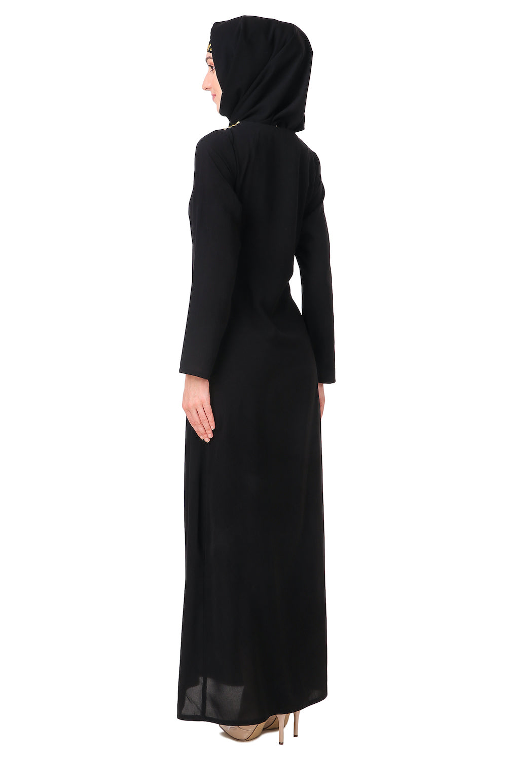 Black Abaya With Gold Embroidery AY-810