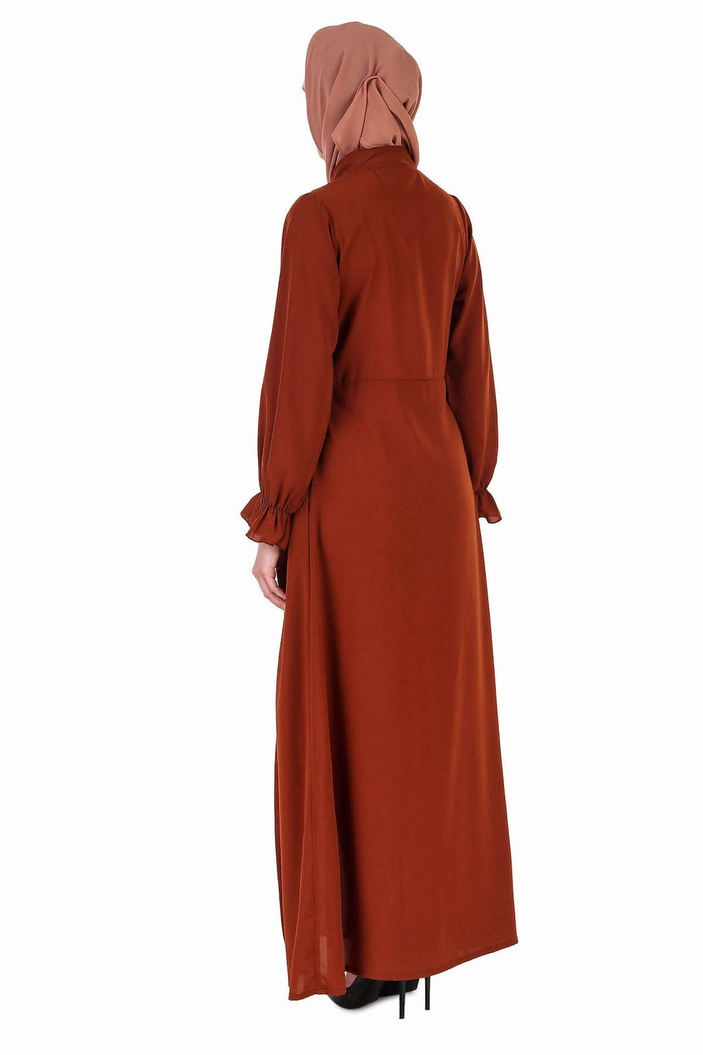 Fancy Dual Color Attached Long Shrug Abaya