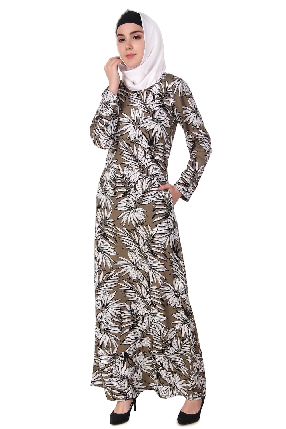 Printed Crepe Abaya AYP-106