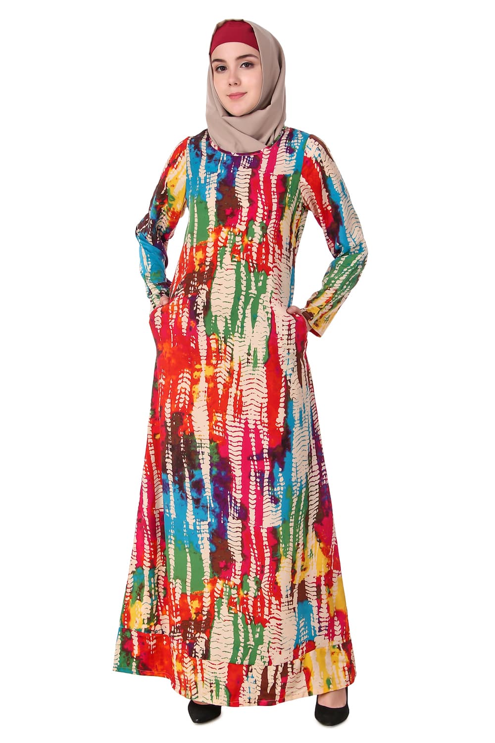 Printed Crepe Abaya AYP-117
