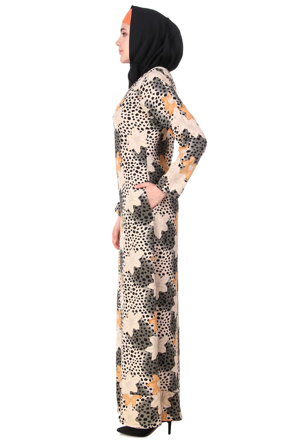 Printed Crepe Abaya AYP-123