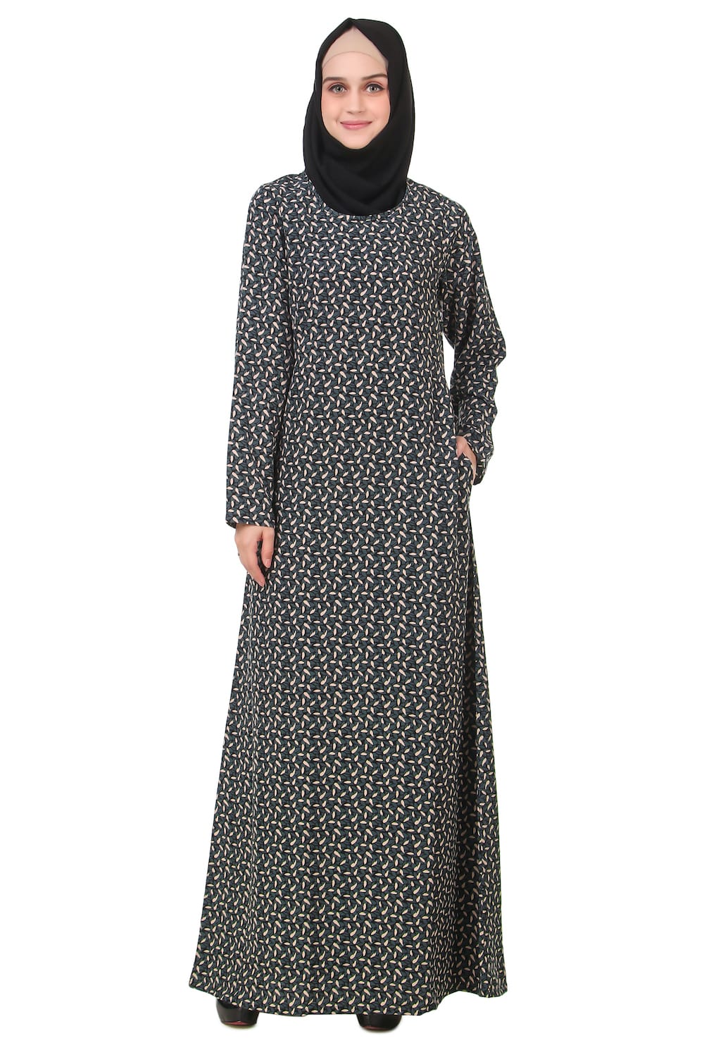 Printed Crepe Abaya AYP-196