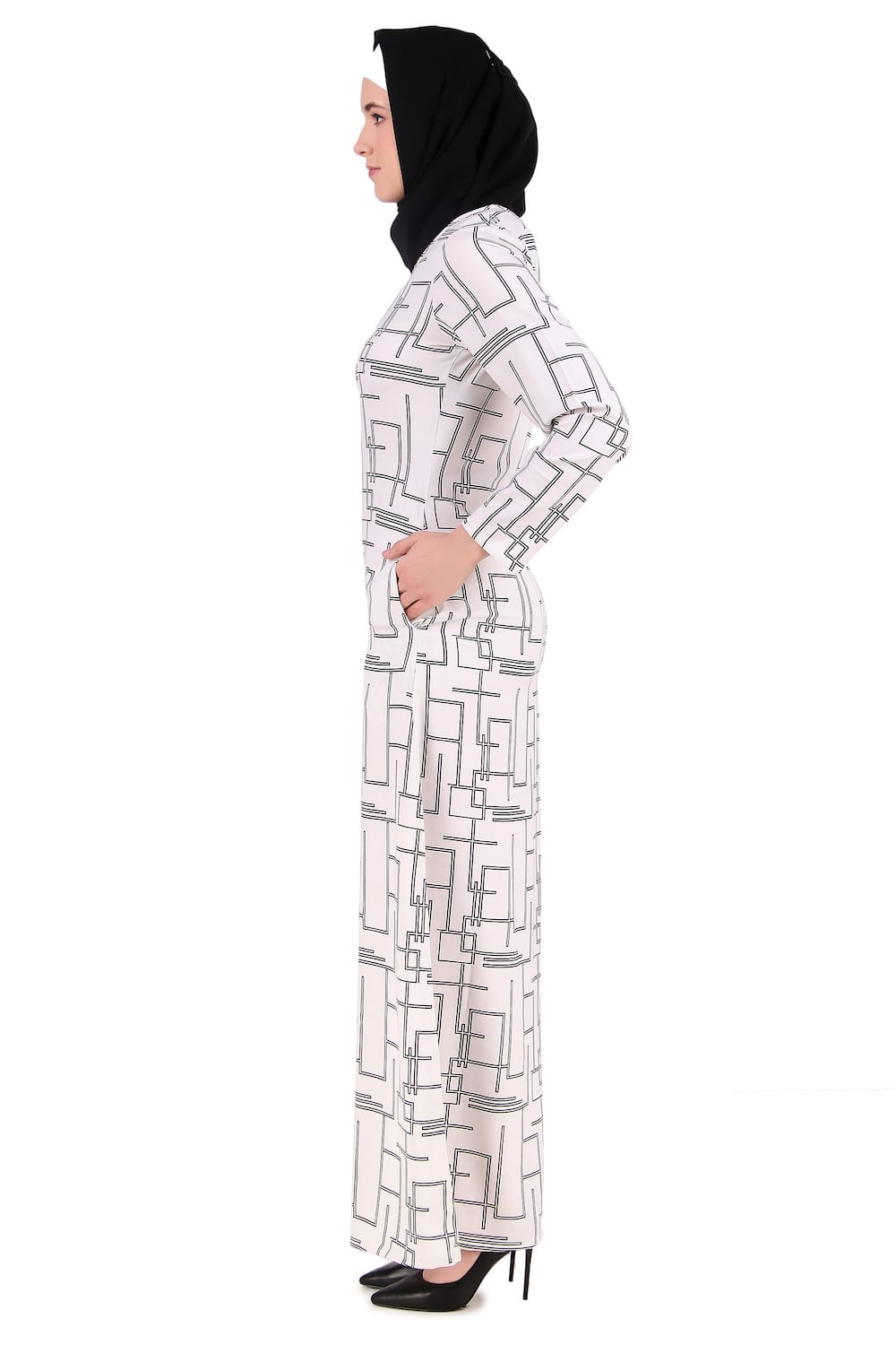 Printed Crepe Abaya AYP-362