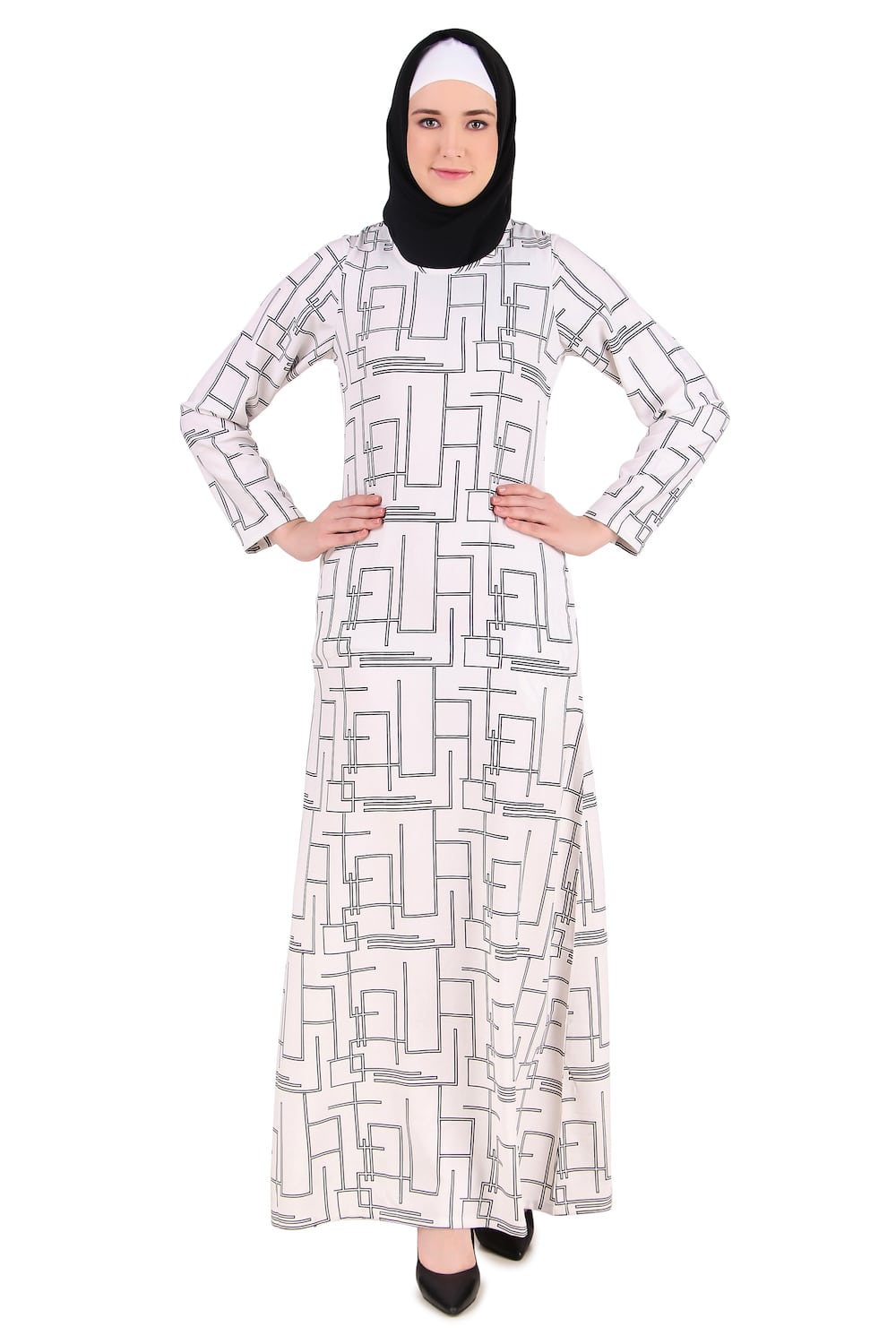 Printed Crepe Abaya AYP-362