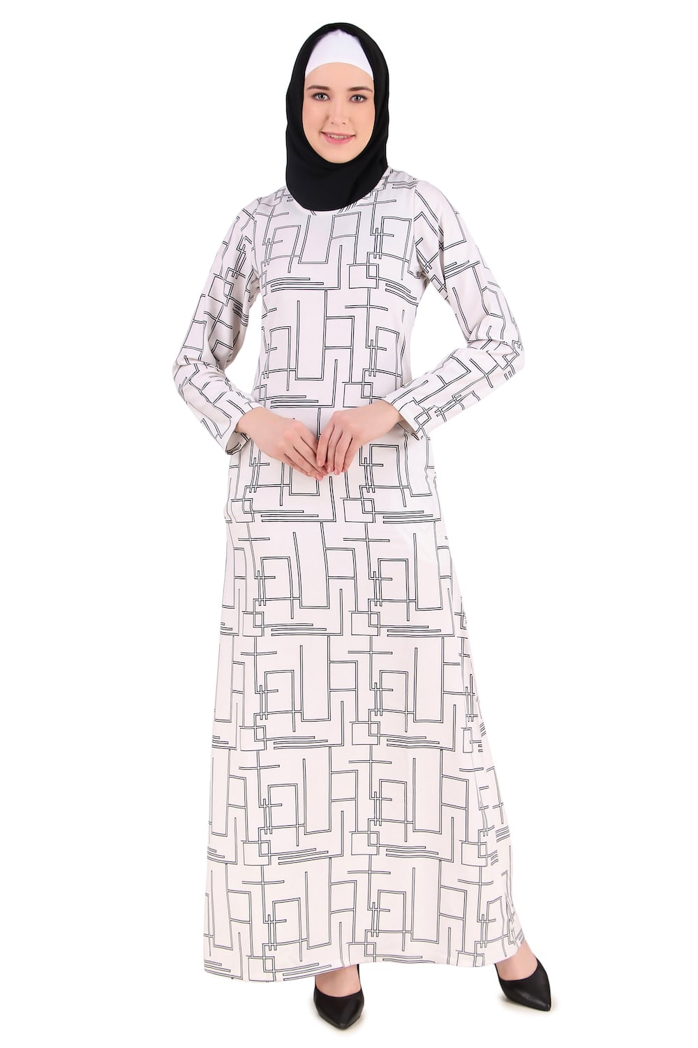 Printed Crepe Abaya AYP-362