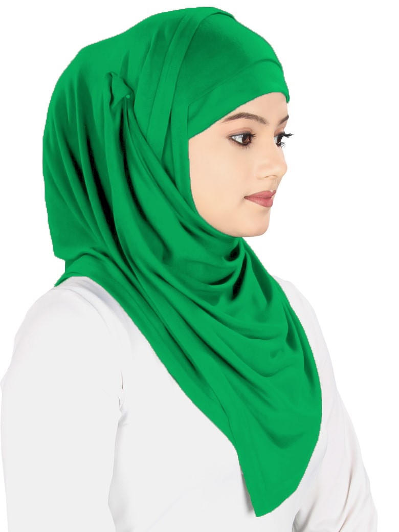 Two Piece Instant Emerald Viscose Jersey Hijab