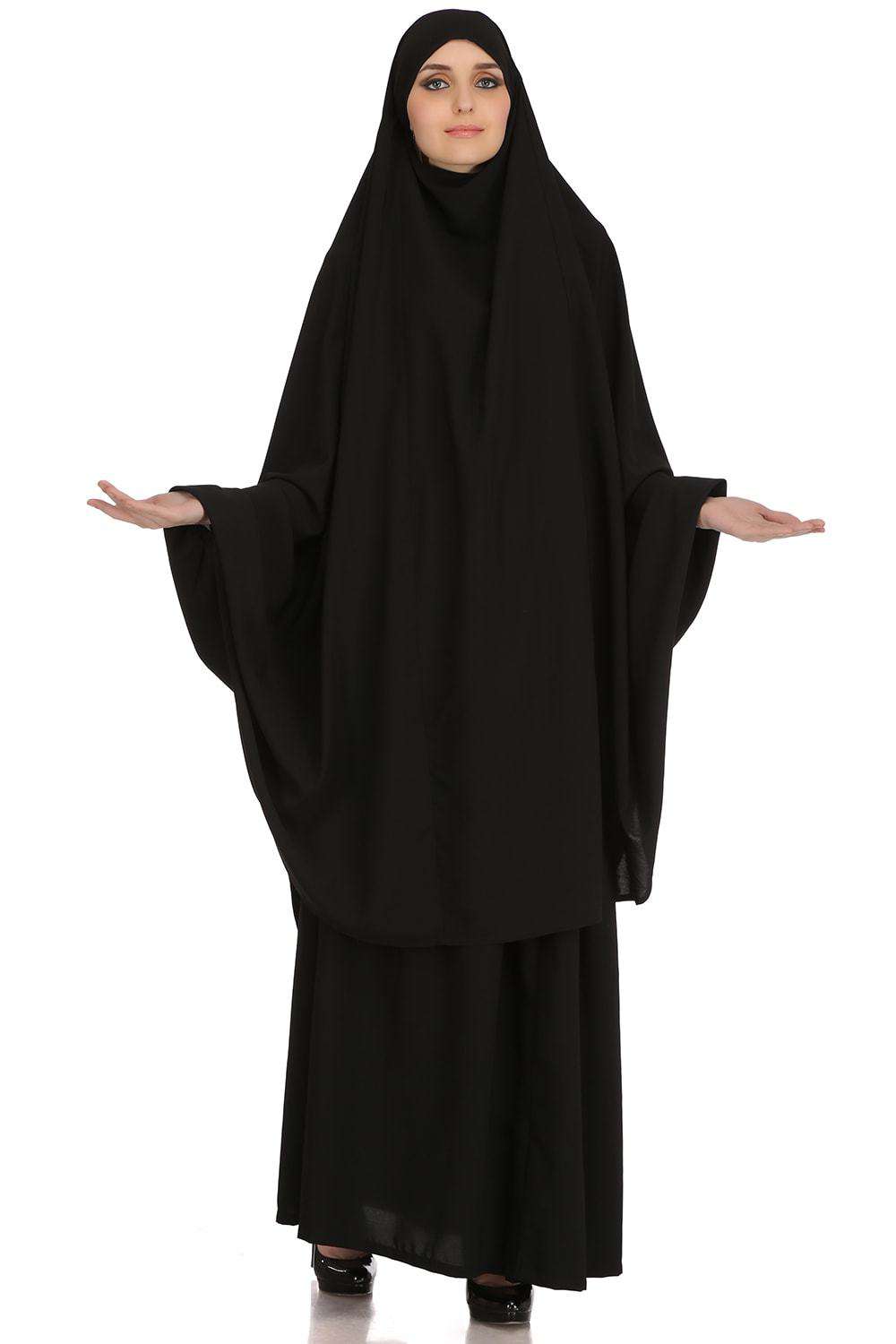 Free Size Jilbab/Khimar & Skirt Set In Breathable Nida Fabric