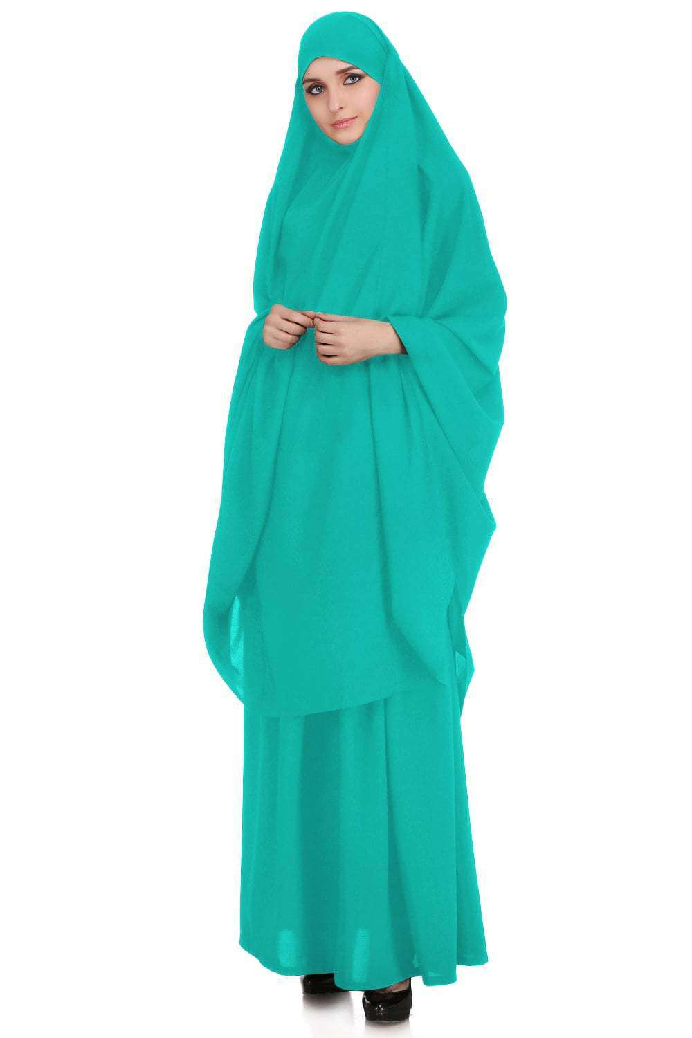 Free Size Jilbab/Khimar & Skirt Set In Breathable Nida Fabric
