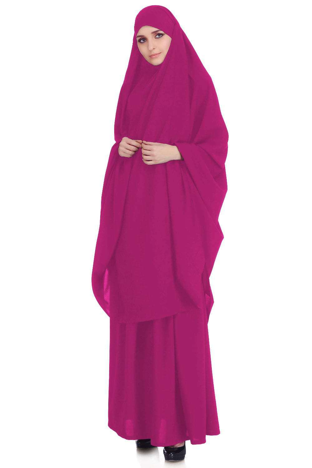 Free Size Jilbab/Khimar & Skirt Set In Breathable Nida Fabric