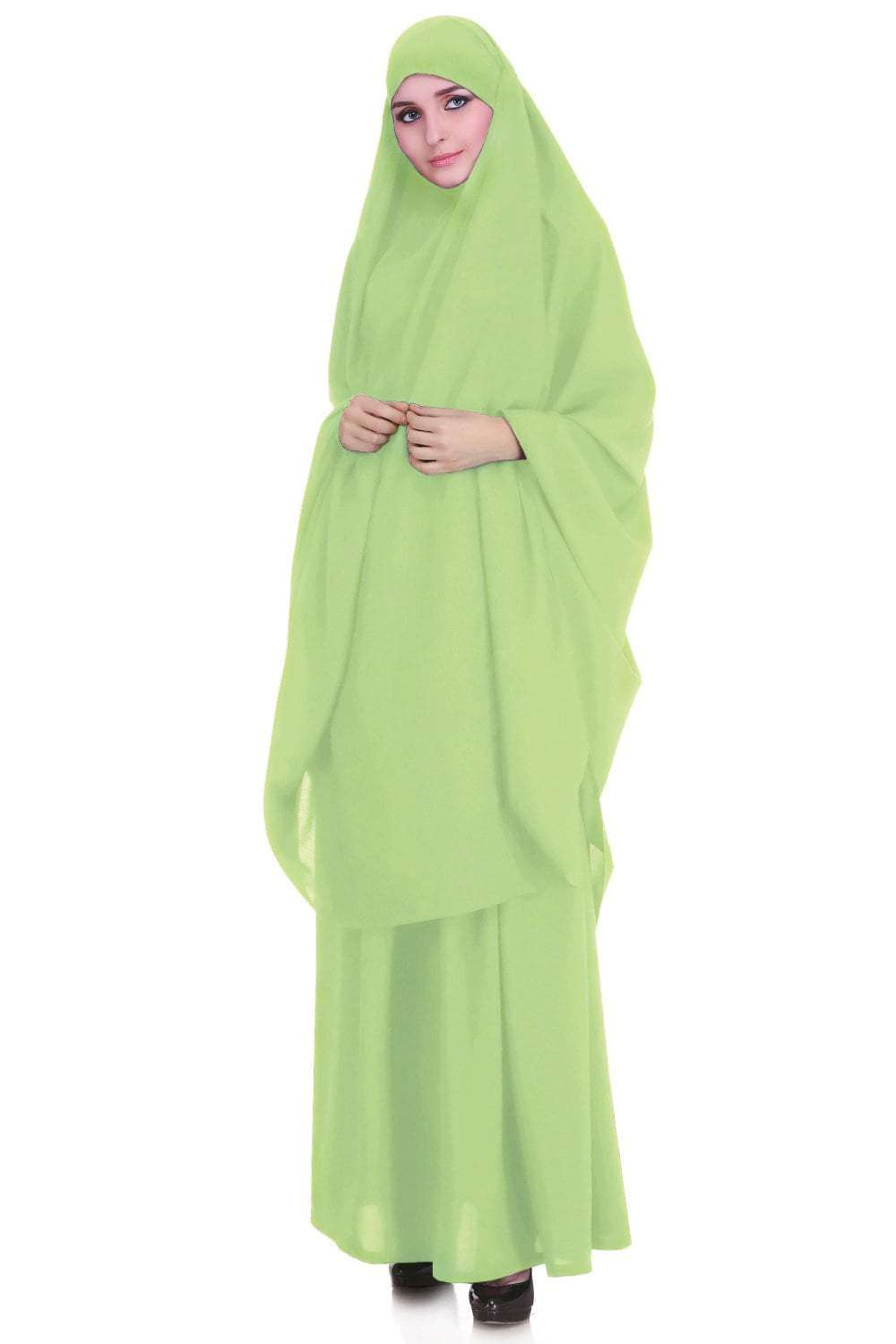 Free Size Jilbab/Khimar & Skirt Set In Breathable Nida Fabric