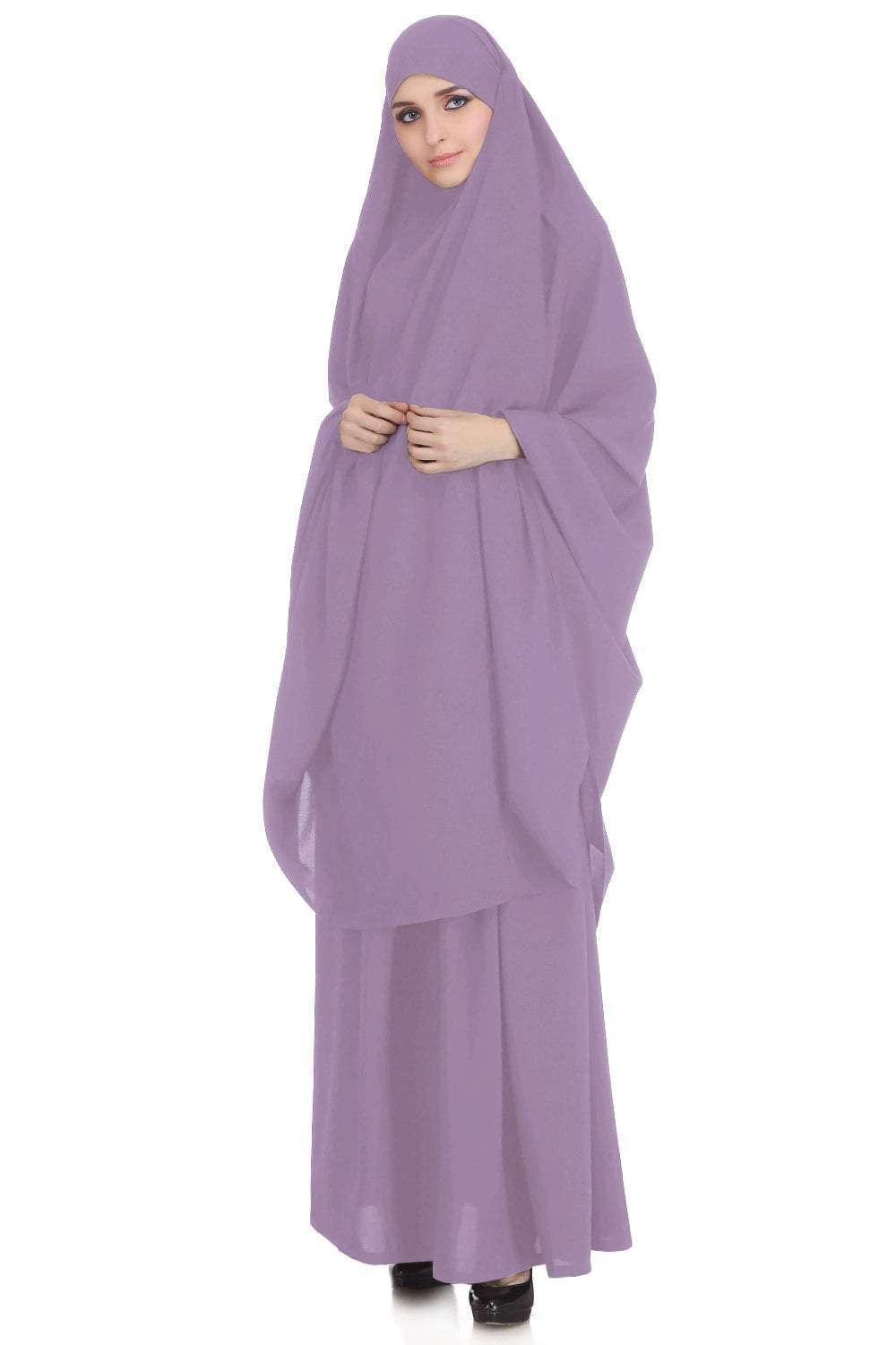 Free Size Jilbab/Khimar & Skirt Set In Breathable Nida Fabric