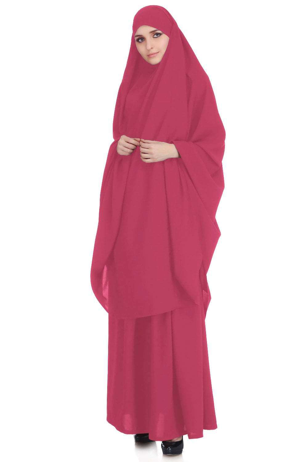 Free Size Jilbab/Khimar & Skirt Set In Breathable Nida Fabric