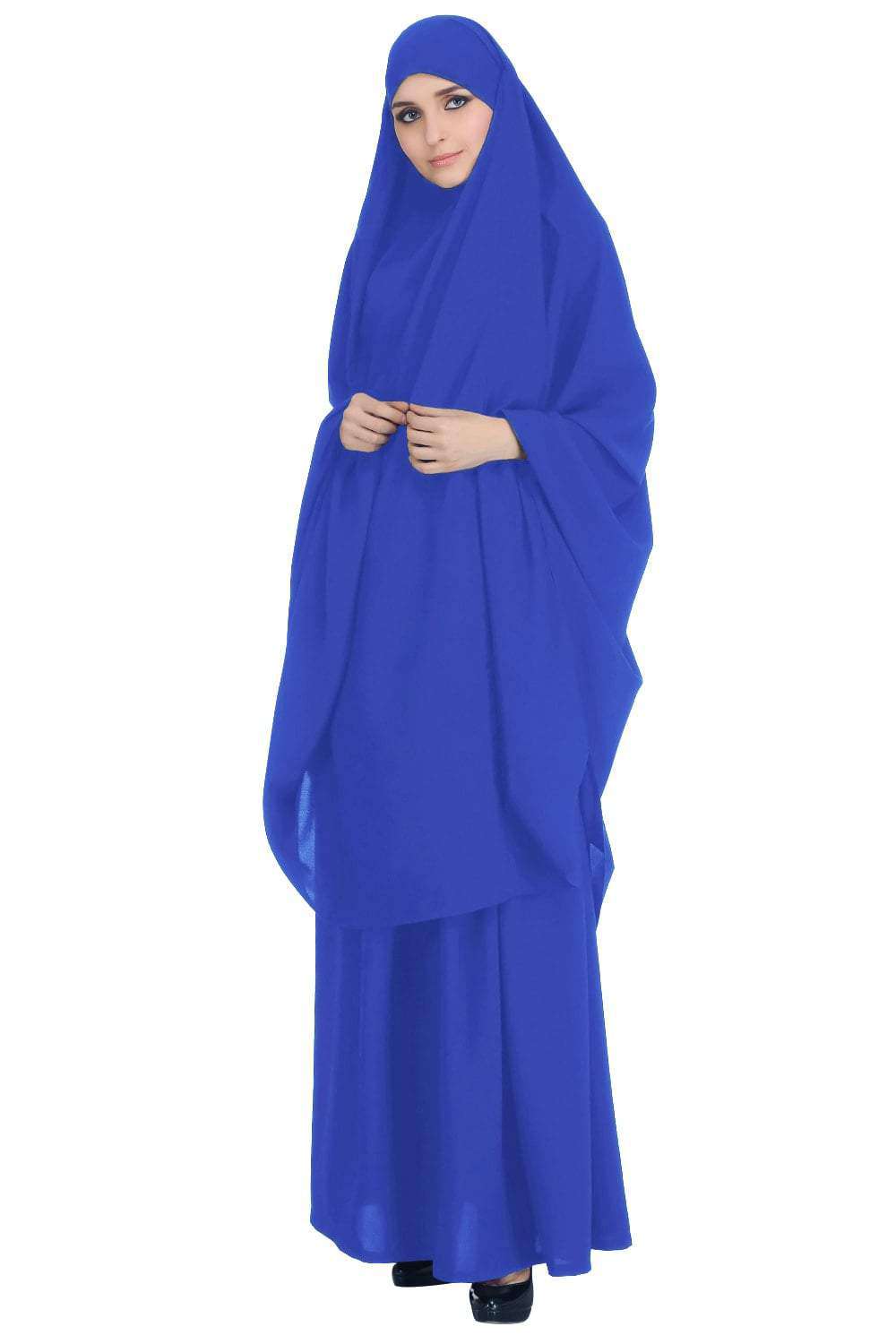 Free Size Jilbab/Khimar & Skirt Set In Breathable Nida Fabric