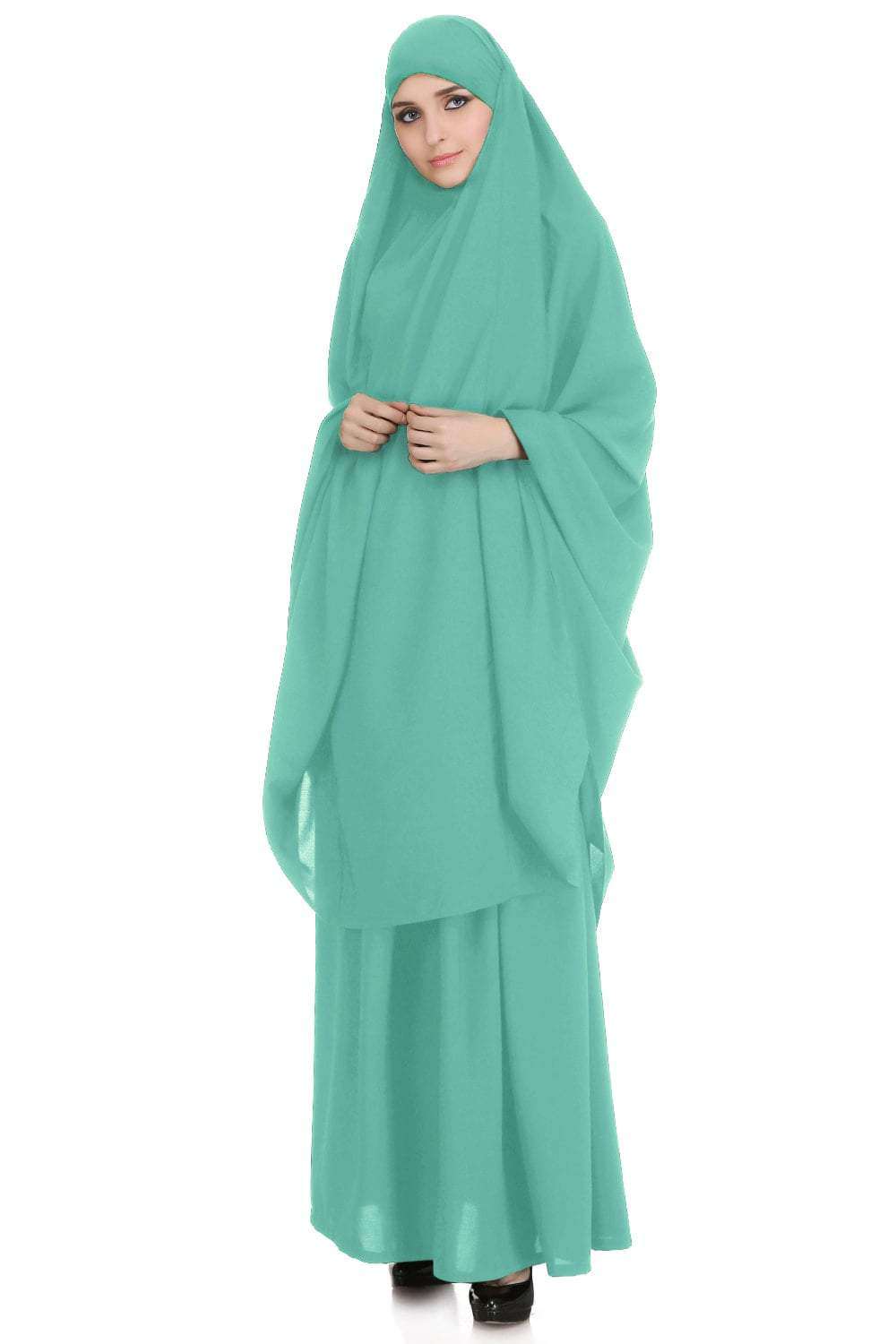 Free Size Jilbab/Khimar & Skirt Set In Breathable Nida Fabric