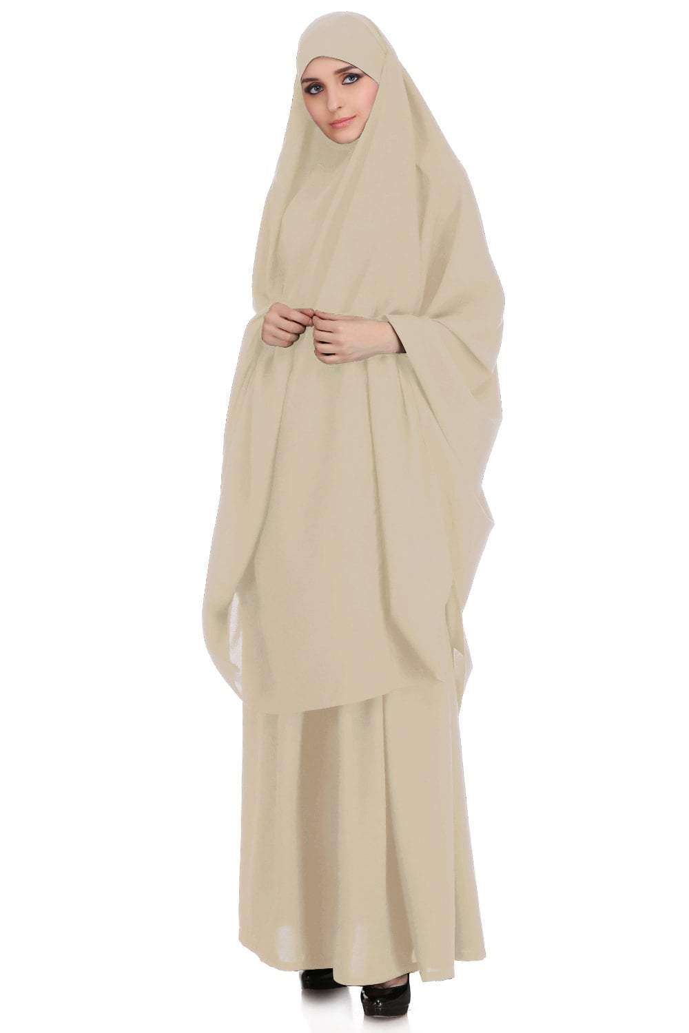 Free Size Jilbab/Khimar & Skirt Set In Breathable Nida Fabric