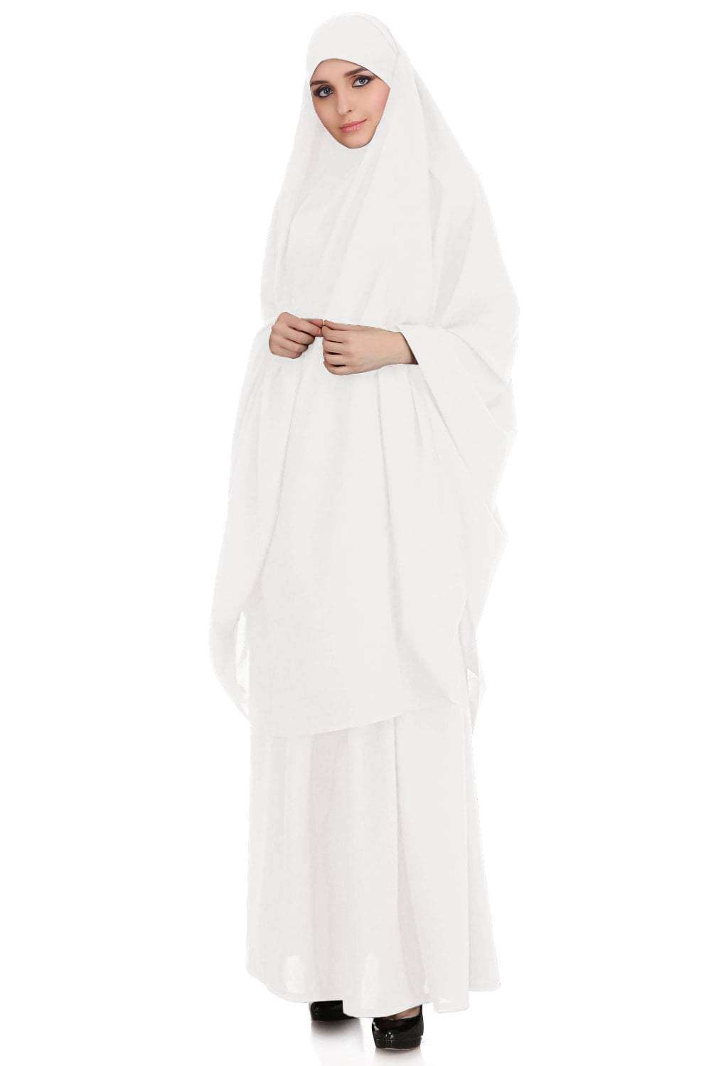 Free Size Jilbab/Khimar & Skirt Set In Breathable Nida Fabric