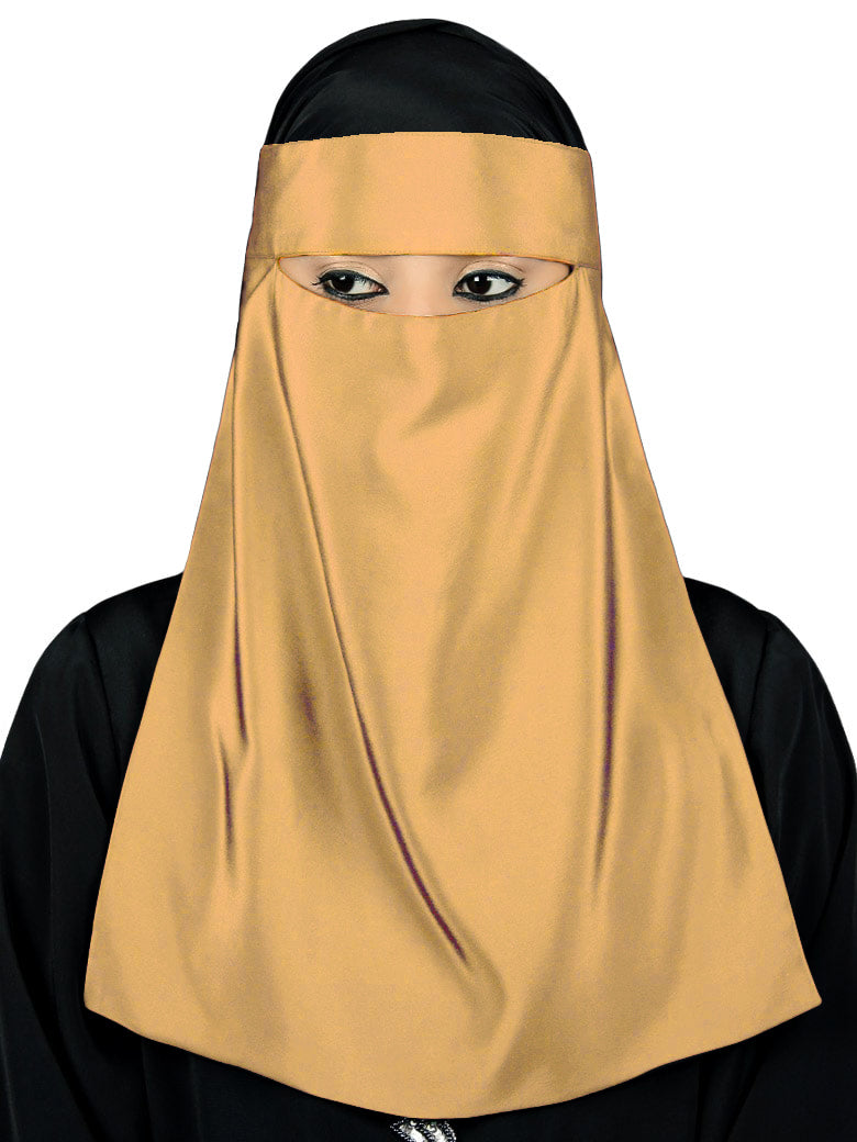 Single Layer Niqab, Saudi Style, Muslim Face Veil in Crepe/Nida