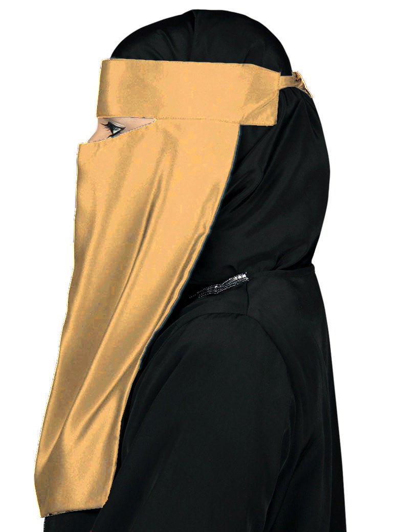 Single Layer Niqab, Saudi Style, Muslim Face Veil in Crepe/Nida