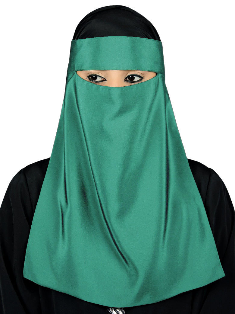 Single Layer Niqab, Saudi Style, Muslim Face Veil in Crepe/Nida