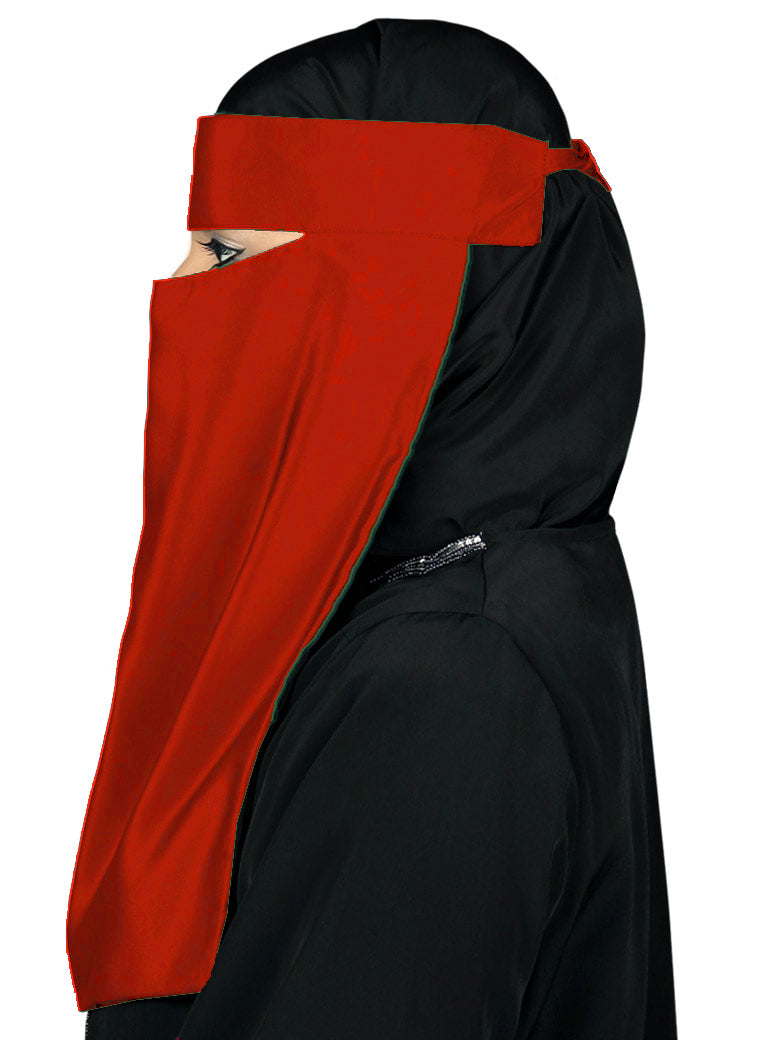 Single Layer Niqab, Saudi Style, Muslim Face Veil in Crepe/Nida