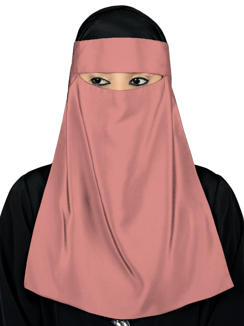 Single Layer Niqab, Saudi Style, Muslim Face Veil in Crepe/Nida