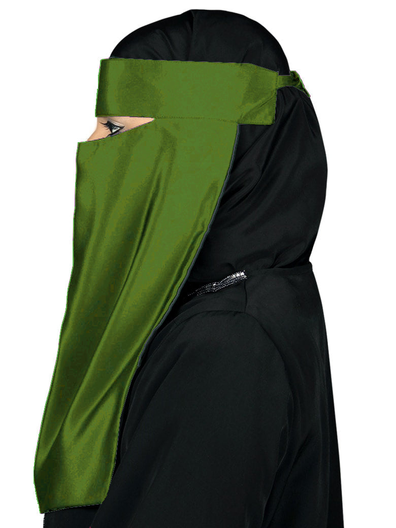 Single Layer Niqab, Saudi Style, Muslim Face Veil in Crepe/Nida