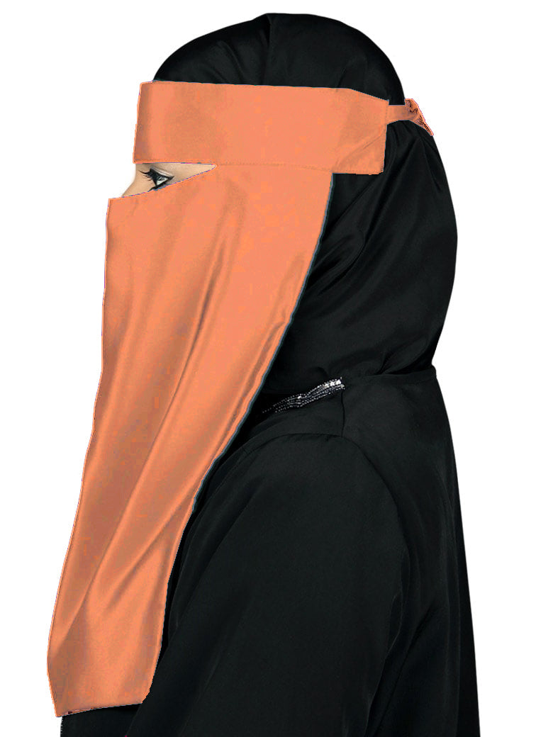 Single Layer Niqab, Saudi Style, Muslim Face Veil in Crepe/Nida