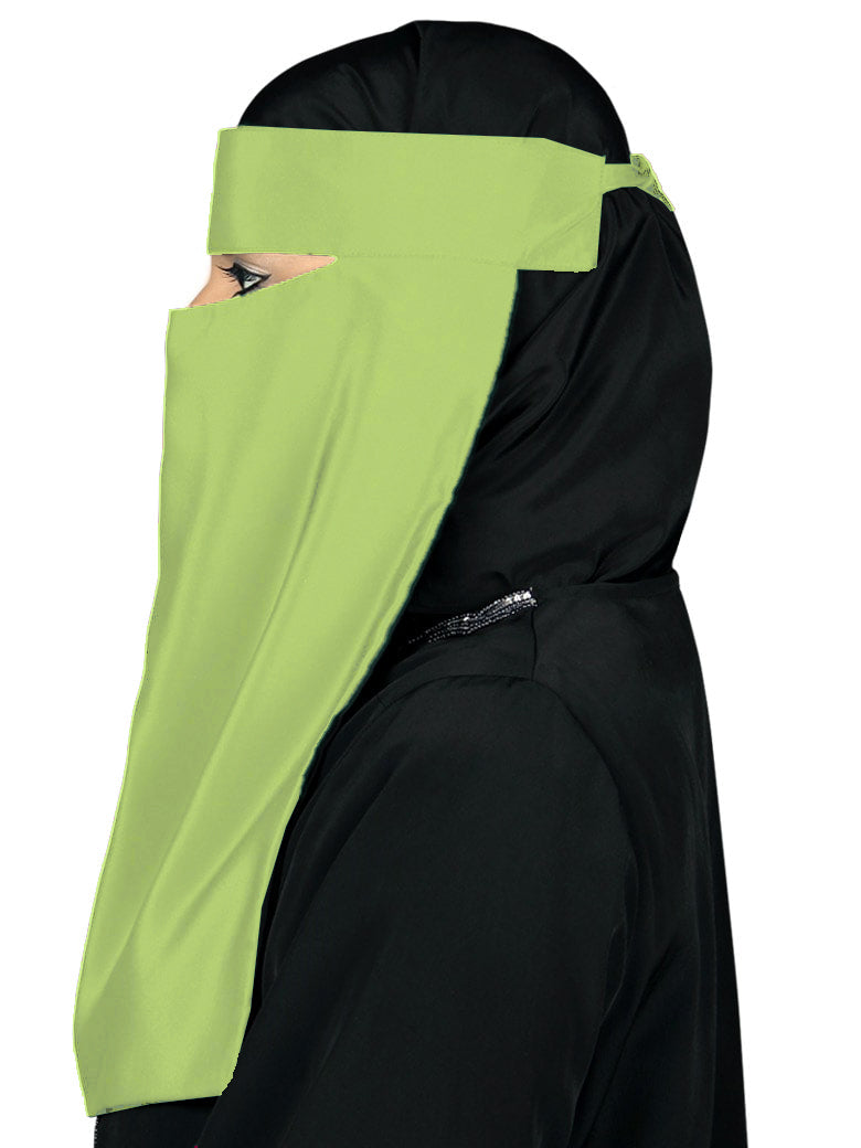 Single Layer Niqab, Saudi Style, Muslim Face Veil in Crepe/Nida