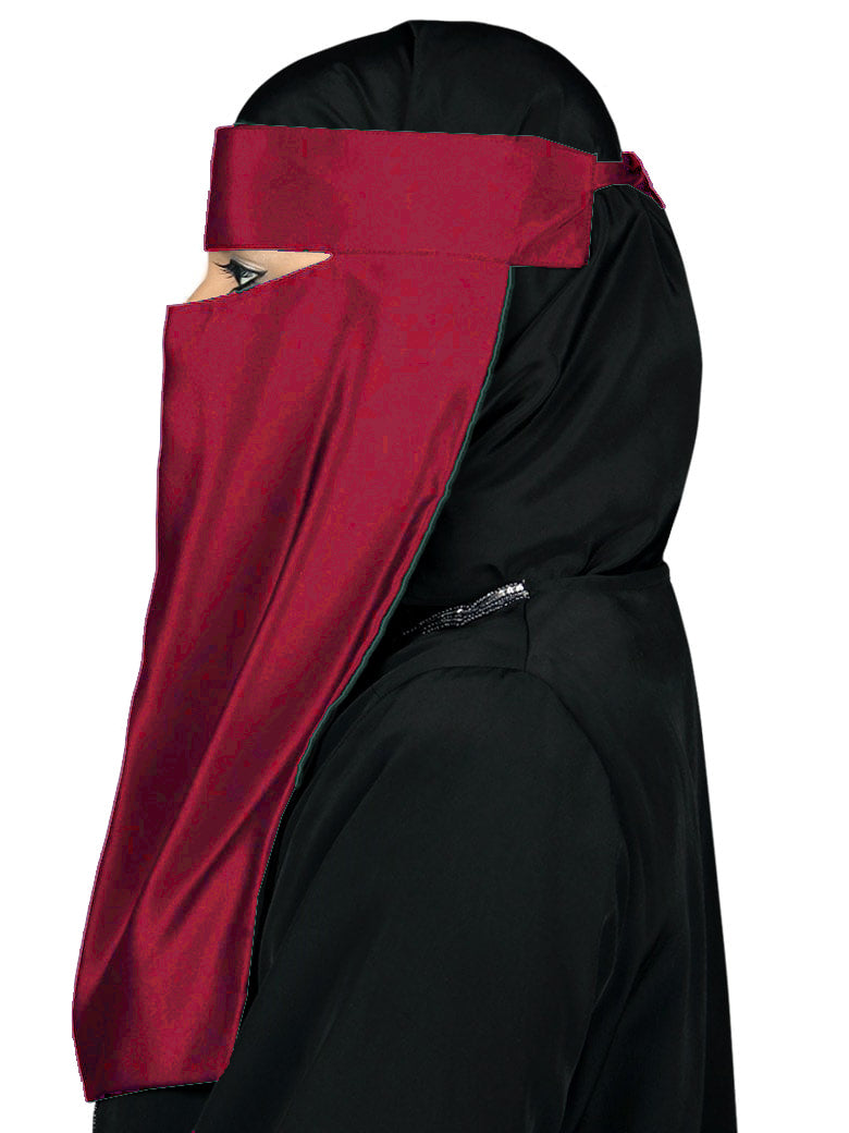 Single Layer Niqab, Saudi Style, Muslim Face Veil in Crepe/Nida