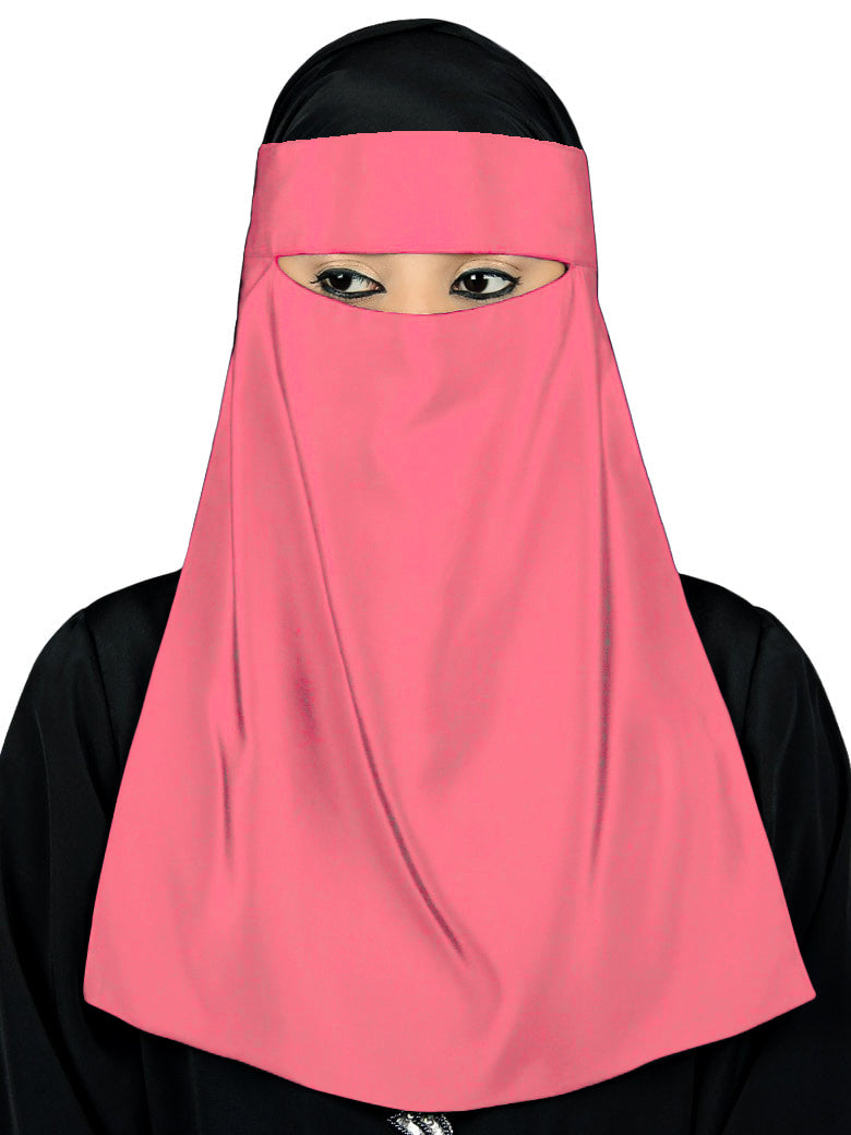 Single Layer Niqab, Saudi Style, Muslim Face Veil in Crepe/Nida