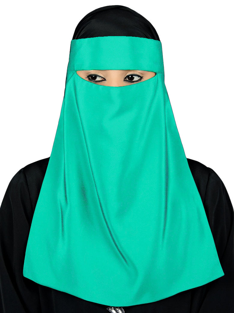 Single Layer Niqab, Saudi Style, Muslim Face Veil in Crepe/Nida