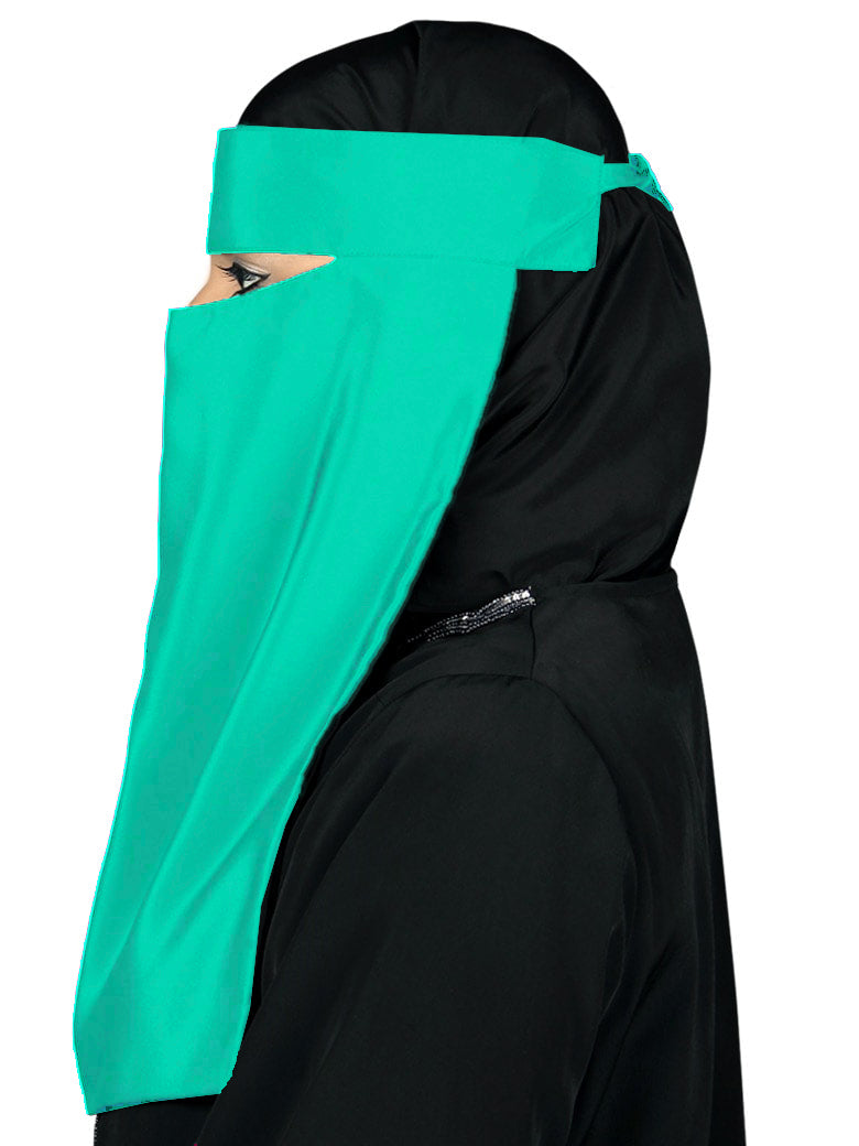 Single Layer Niqab, Saudi Style, Muslim Face Veil in Crepe/Nida