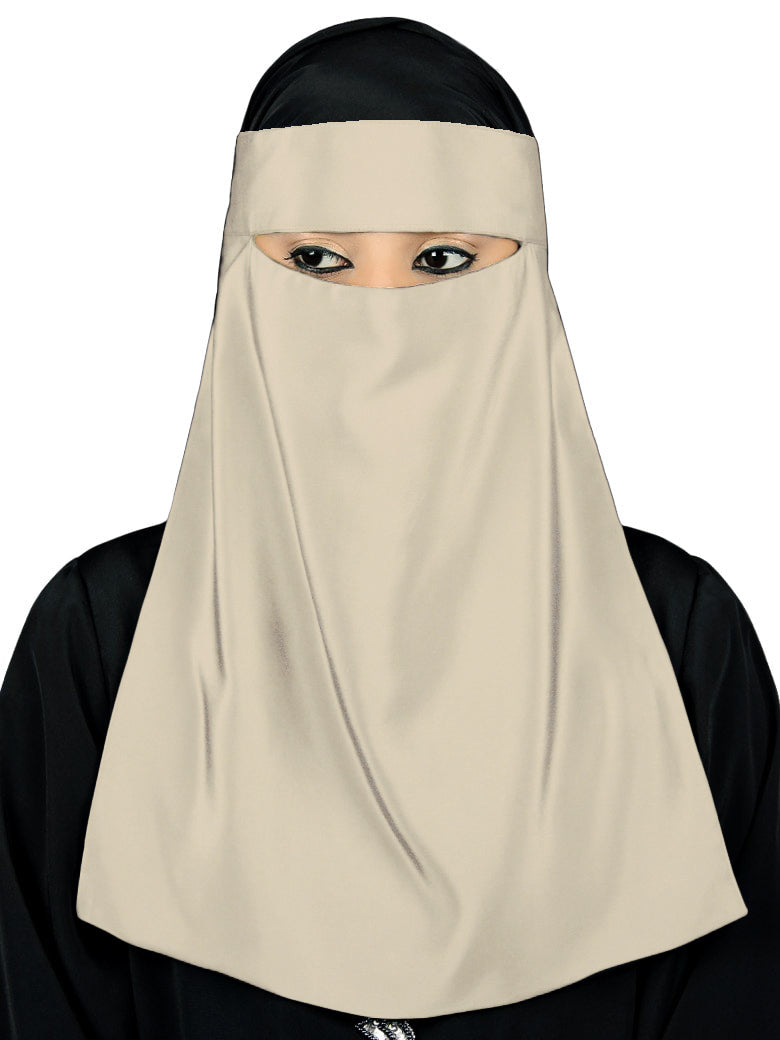 Single Layer Niqab, Saudi Style, Muslim Face Veil in Crepe/Nida