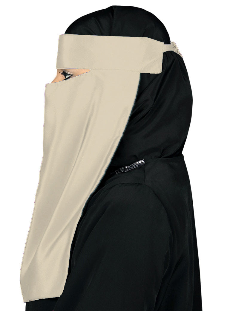 Single Layer Niqab, Saudi Style, Muslim Face Veil in Crepe/Nida