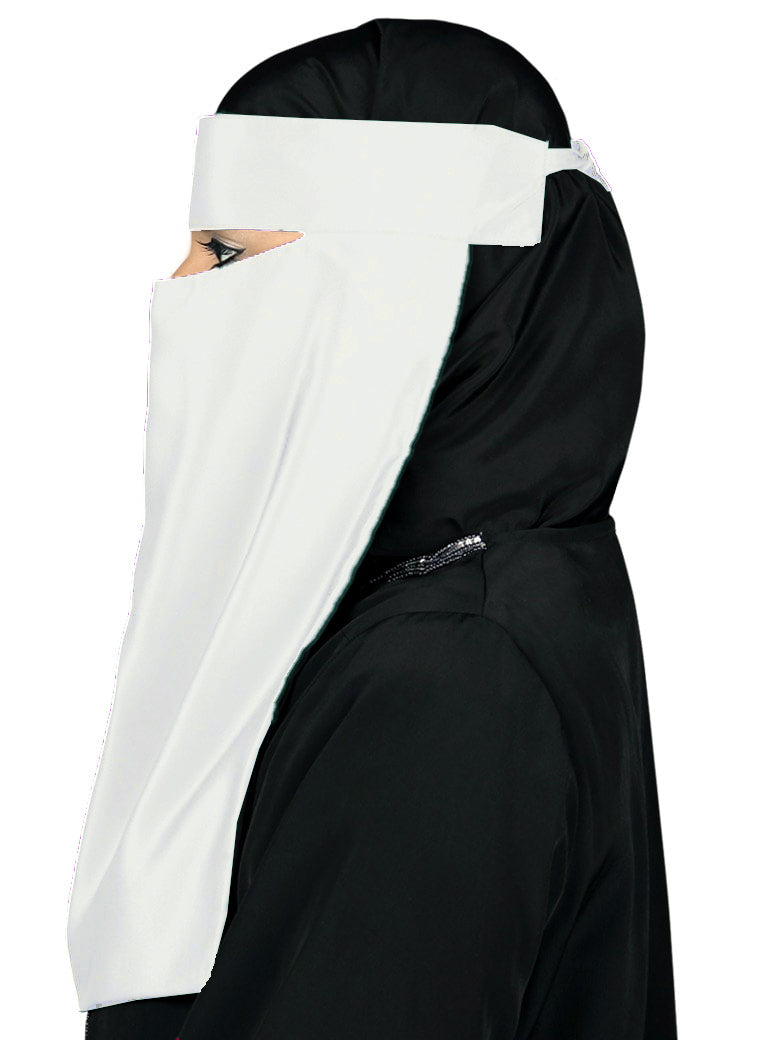 Single Layer Niqab, Saudi Style, Muslim Face Veil in Crepe/Nida