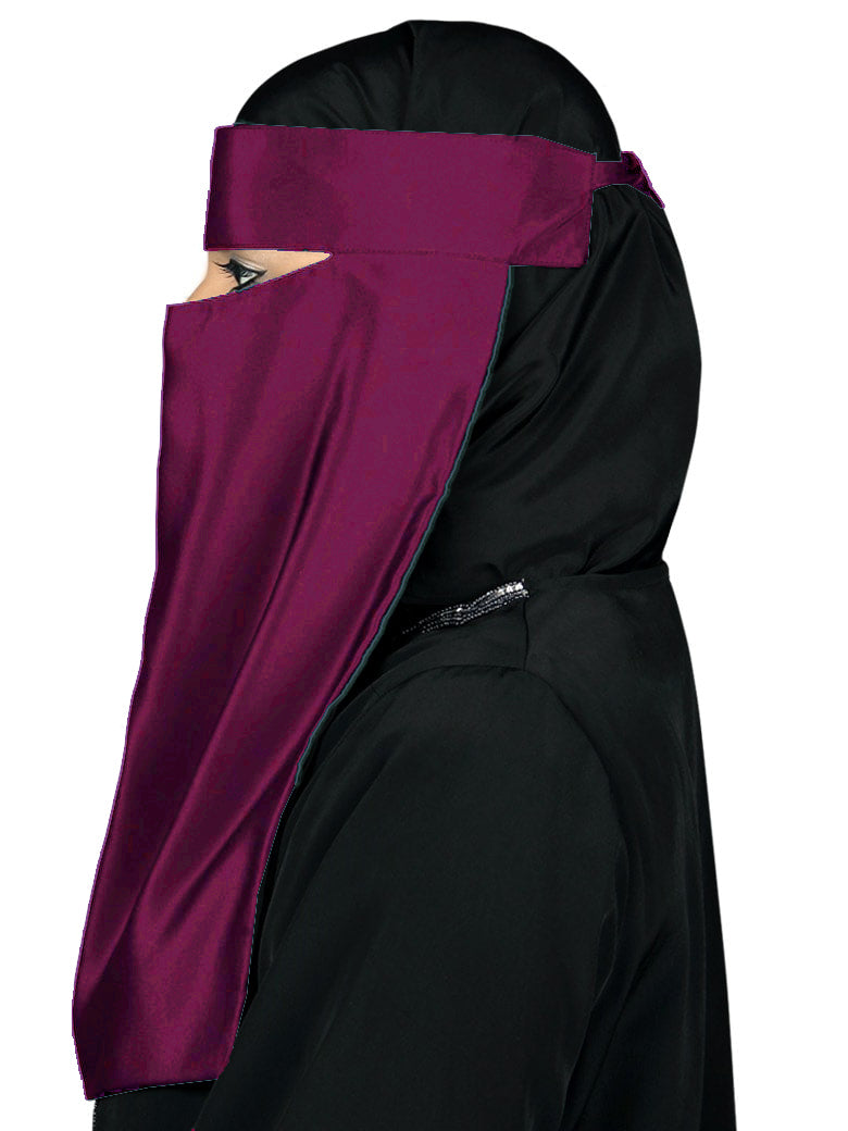 Single Layer Niqab, Saudi Style, Muslim Face Veil in Crepe/Nida