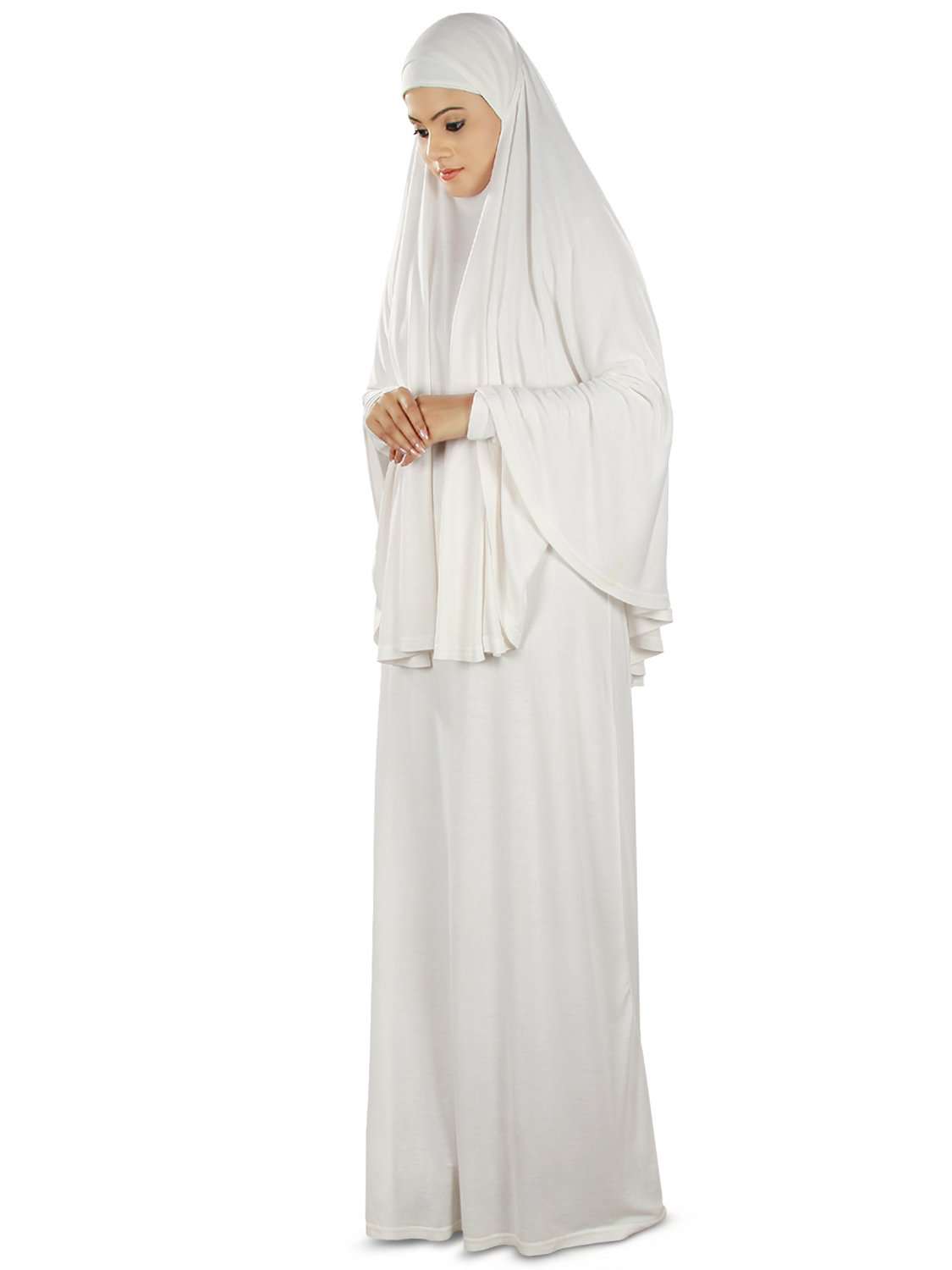 Dua Prayer Set (Khimar + Full Sleeve Dress) - Soft Viscose Jersey