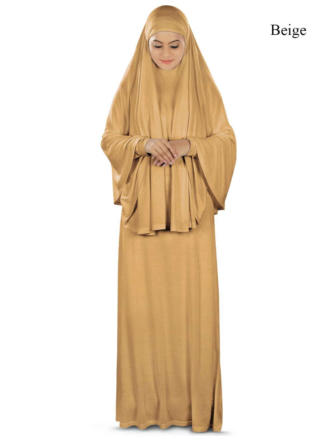 Dua Prayer Set (Khimar + Full Sleeve Dress) - Soft Viscose Jersey